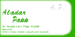 aladar papp business card